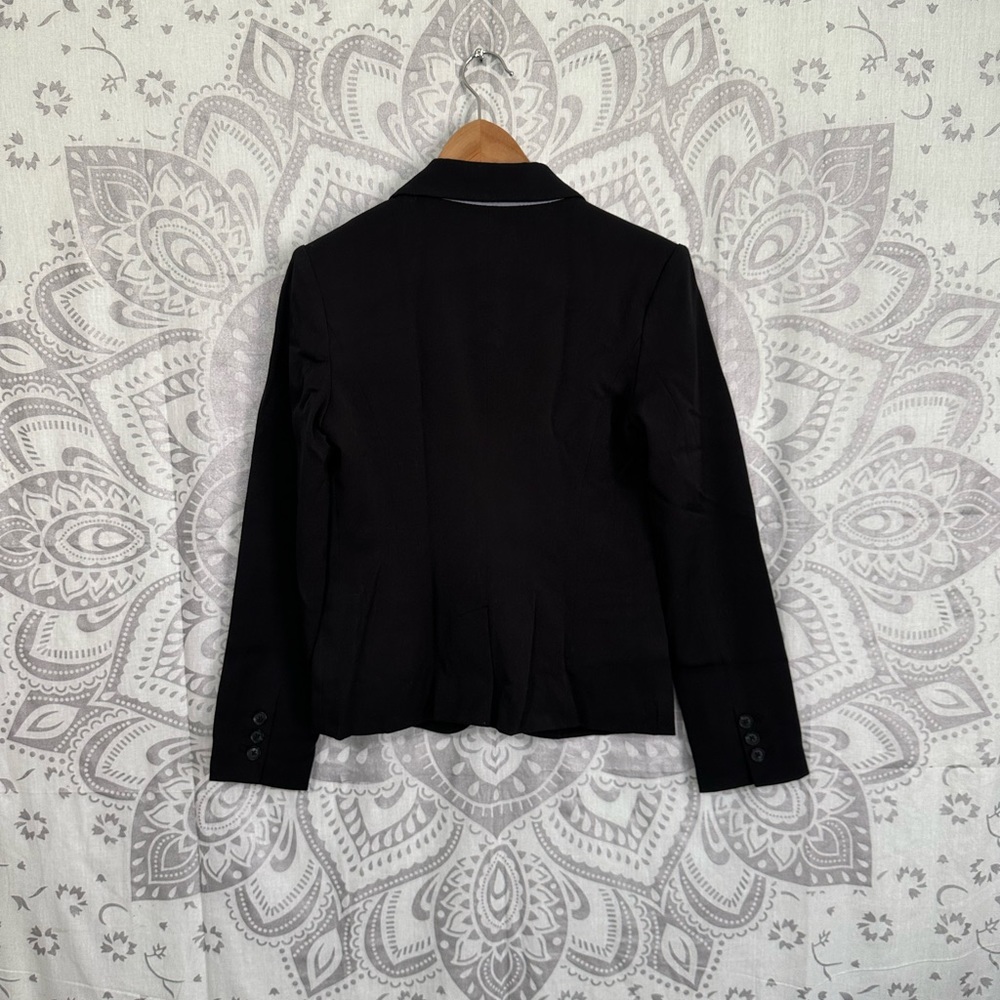 Euc $48 Merona Target Suit Coat Jacket Blazer Career Black Pockets Black 2 XS - Picture 2 of 10
